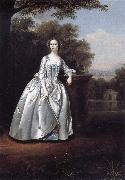 Arthur Devis Mrs Edward Travers in a landscape garden oil